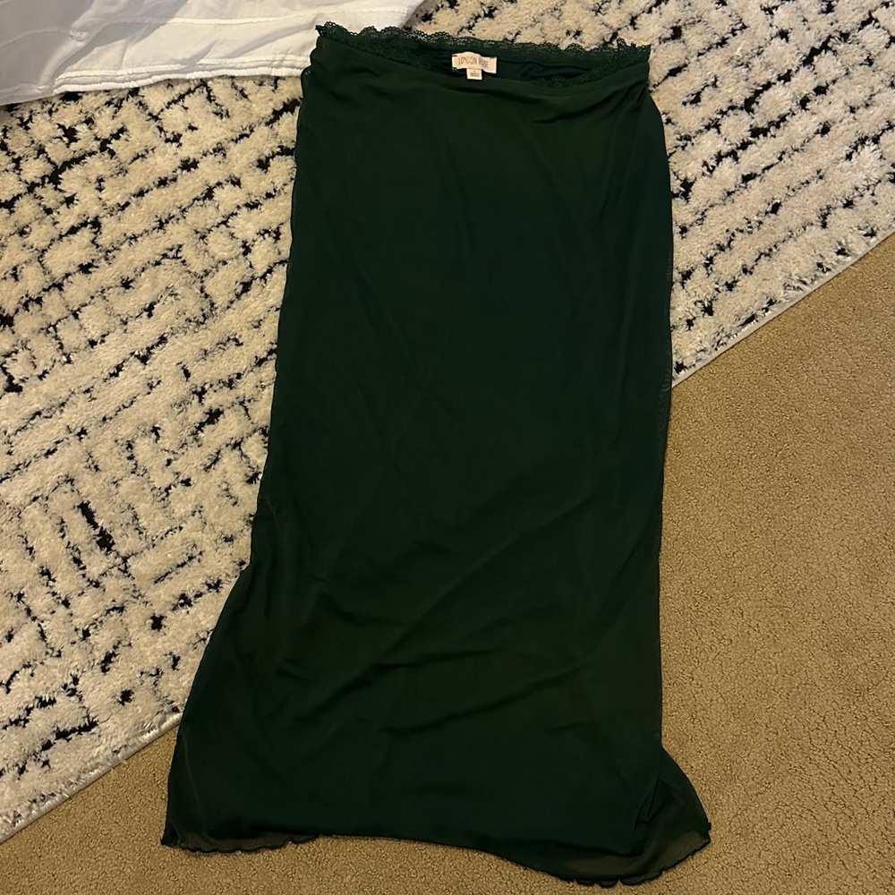 Green maxi skirt